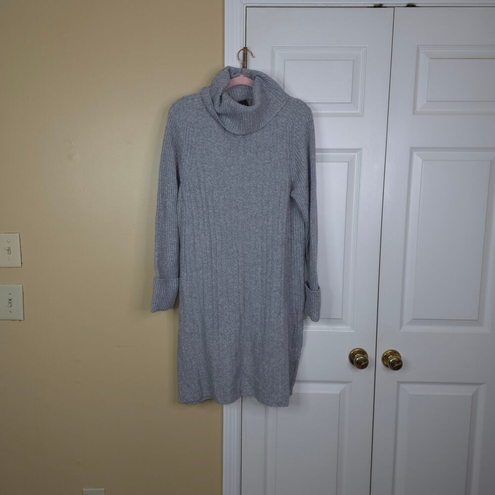 Banana Republic Adia Cashmere Blend Ribbed Sweater Dress in Gray Size XL